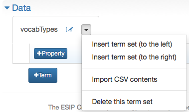 Vocabulary import import contents menu