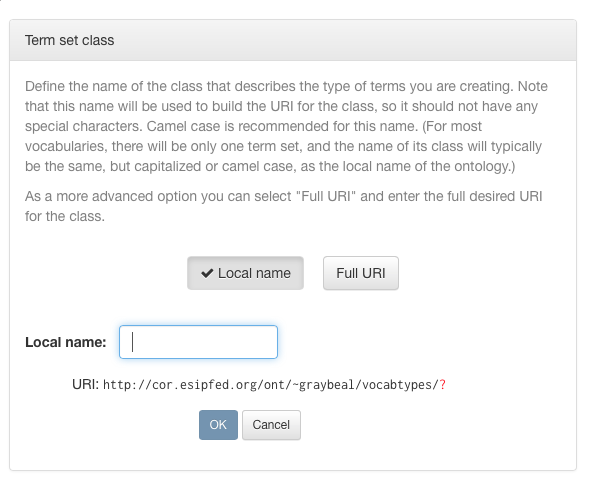 Vocabulary import term set class